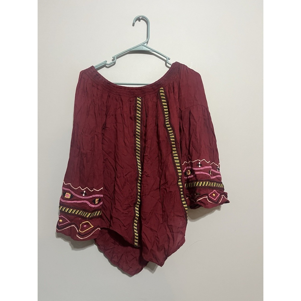 Women's‎ medium Maroon BOHO flowy Hannah Top. Hippie